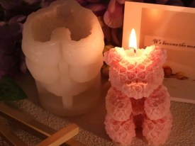 Molde silicona osito grande rosas